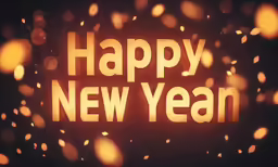 the words happy new year on a shiny red surface