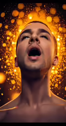 a man is making faces and making his tongue open