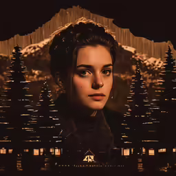 the beautiful girl is in front of her house made of sticks