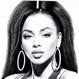 an image of a woman wearing large earrings