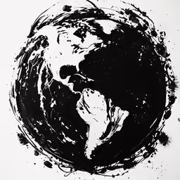 a drawing of the world and stars painted on paper