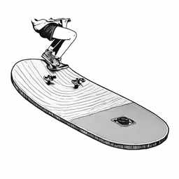 drawing a man on a skateboard in the air