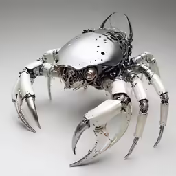 a crab like creature in metal art work
