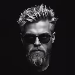 a man with a beard and a shaved top