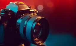close up of a digital camera, with lens on top