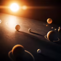 a picture of a solar system and the eight planets