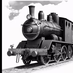 black and white photograph of an old fashioned train