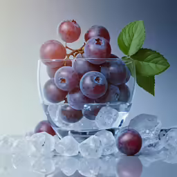 a glass bowl with fruit in it