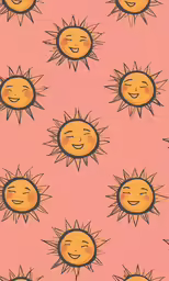sun pattern on pink paper with many images of it