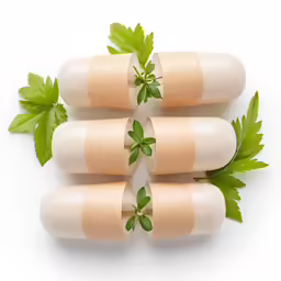 a group of rolls covered in a leaf of parsley