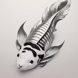the paper cutout of a koi fish is shown