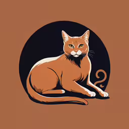 a orange cat with yellow eyes and a brown background,a orange cat sitting inside of a round black background