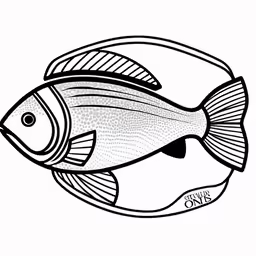 a black and white fish with striped fins on its back