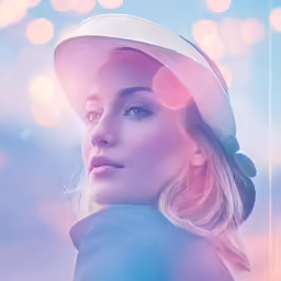 the beautiful blonde lady is dressed in a hat