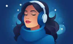 a female wearing headphones under water