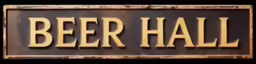 a wooden sign that says beer hall