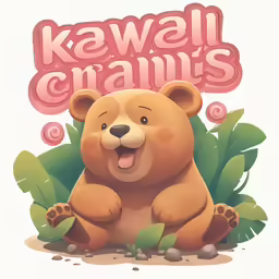 a bear with the words kawaia crawis written on it
