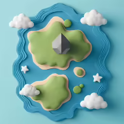 the cookie is shaped like a stylized landscape