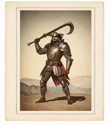 an illustration of a man wearing a suit of armor
