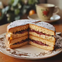 a cake is on top of a plate