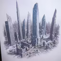 there is a city that looks like a sci fi city