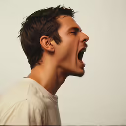 a man with his mouth open and mouth wide open