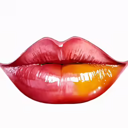 a water - filled orange and pink lip is seen