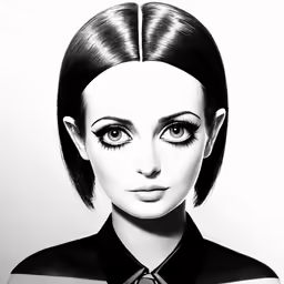 a woman has a neck tie and her eyes have dark lashes