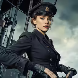 an image of a woman in uniform at a concert