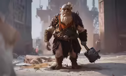 a troll with two handles walking away from the camera