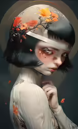 an image of a woman with a flower in her hair