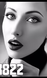 a woman with makeup on her face posing for the camera