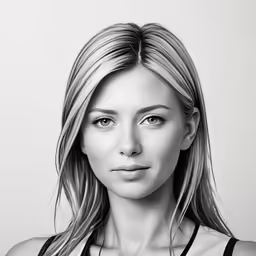 the woman is standing in front of a grey background