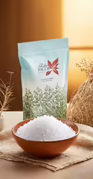 the pouch is full of rice on the table