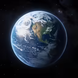 earth in space with stars in the background