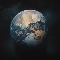 a photo of the earth in a black background