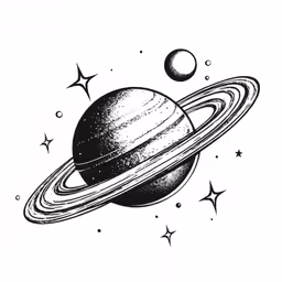 the solar system with saturn and moon in it