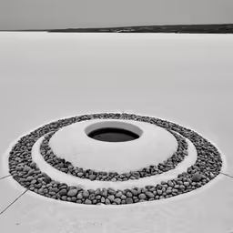 the circle made from rocks and pebbles