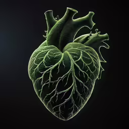 a computer generated heart in the shape of a human body