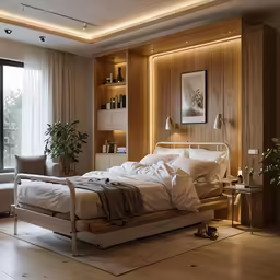 a very nice bedroom with a large bed