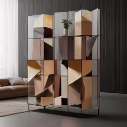 a very large mirror with some very interesting shapes