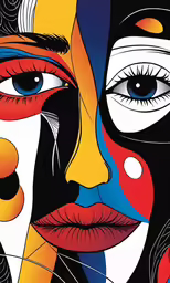 an image of colorful woman face