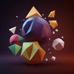 a colorful 3d image of an object