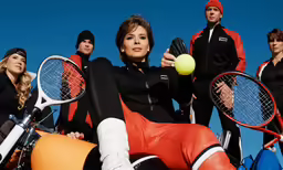 there are many tennis players standing together