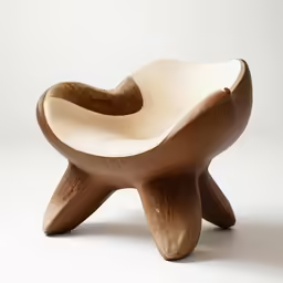 a wooden chair with white colored paint is shown
