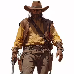 a man with a hat and leather jacket is walking