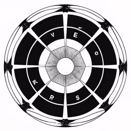 a black and white graphic depicting the five circles that can be used for playing with an origami