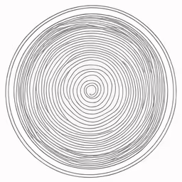 a black and white drawing of an abstractly distorted circle