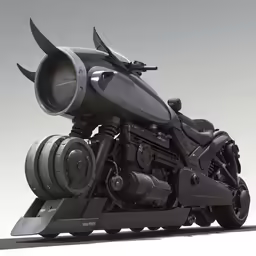 a motorcycle with its lights turned on and the engine on