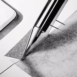 black and white abstract drawing of a metal pole